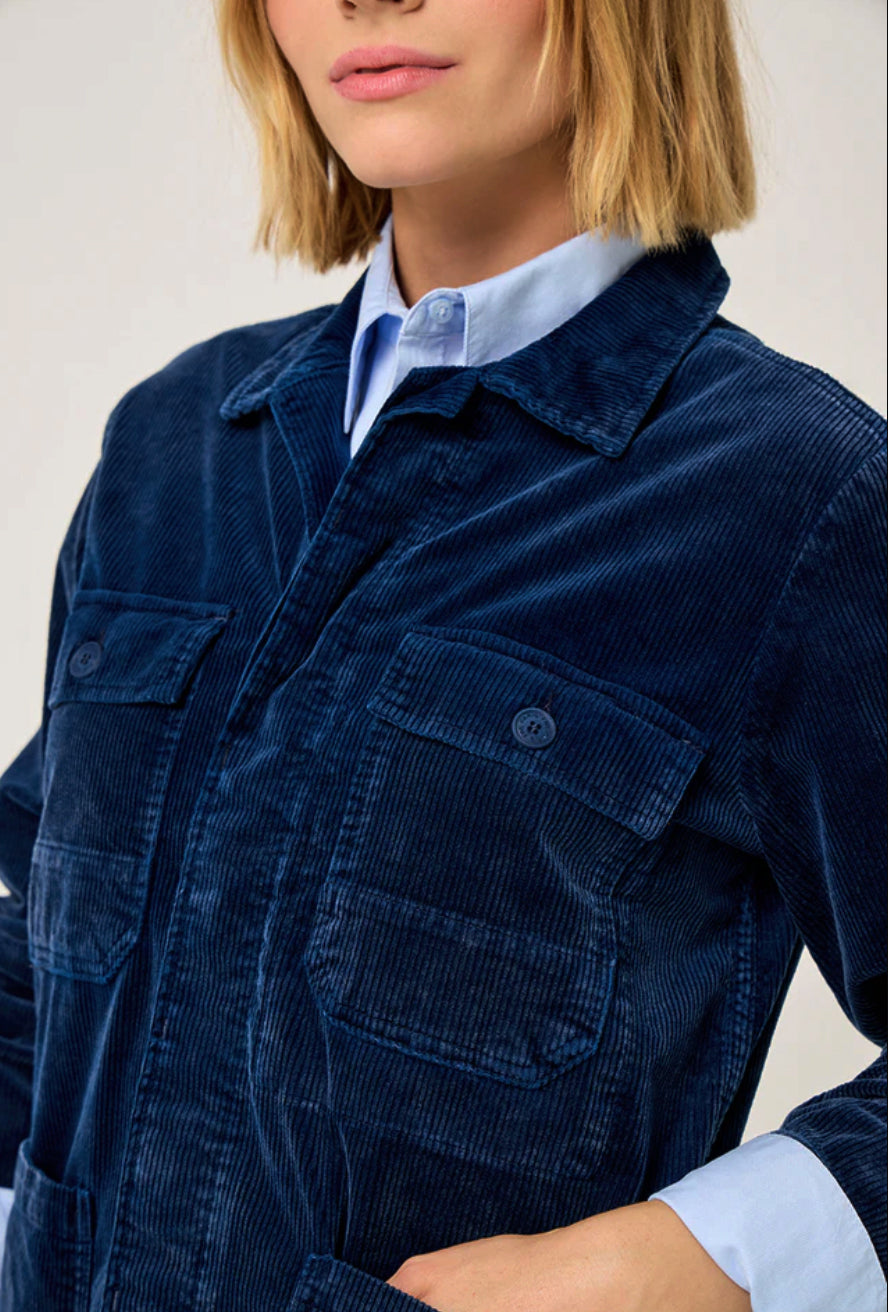 Veste worker velours "Vanissa" - Navy