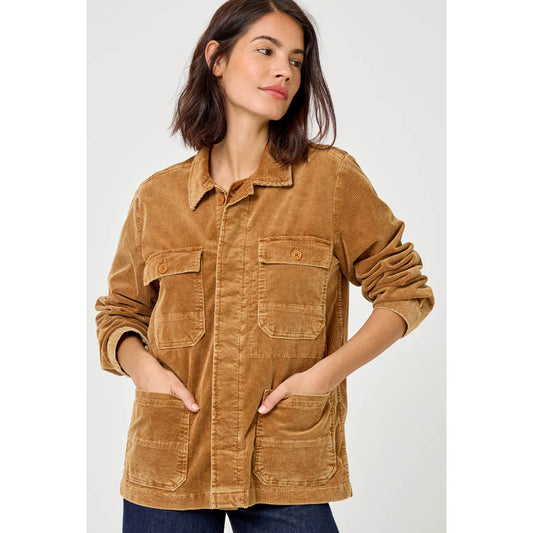 Veste worker velours "Vanissa" - Pecan