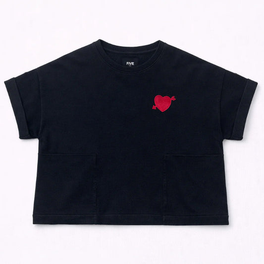 Sweat-shirt "Heart" - Acid grey