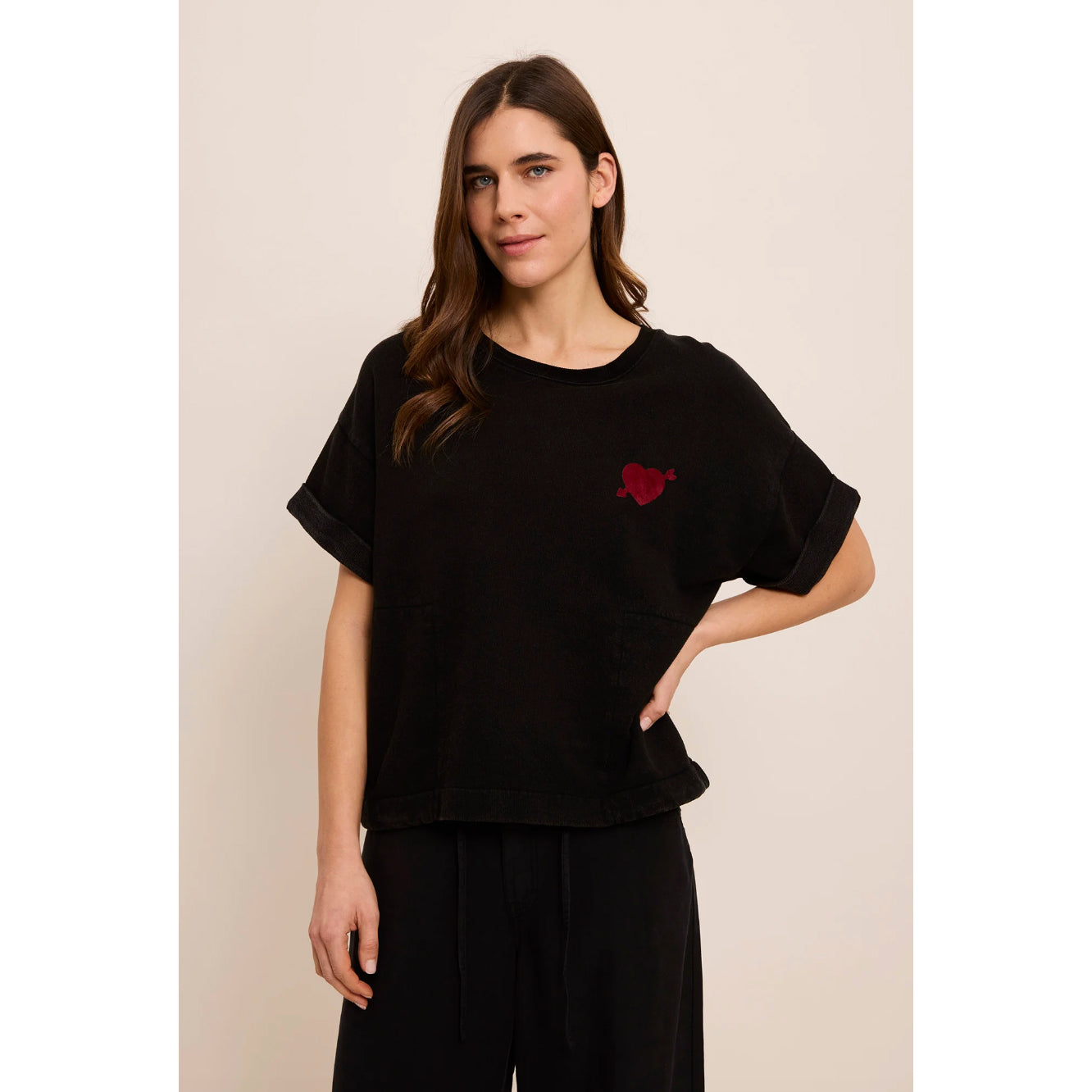 Sweat-shirt "Heart" - Acid grey