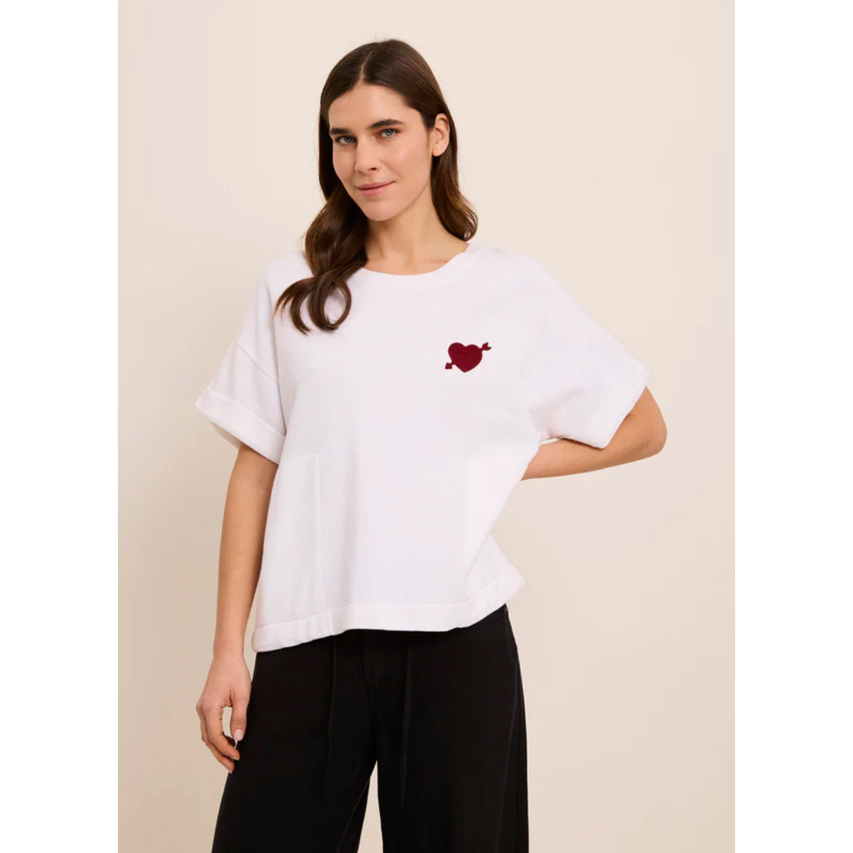 Sweat-shirt "Heart" - Blanc