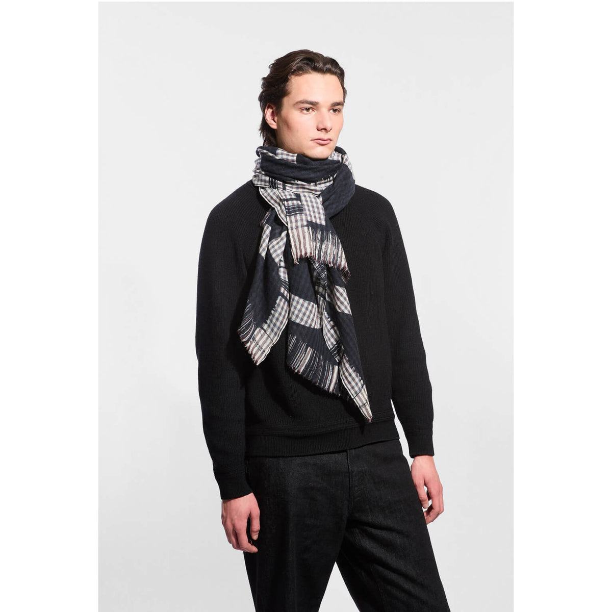 Foulard en laine "Wave" - Pétrole