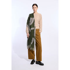 Foulard en laine "Wave" - Kaki