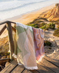 Fouta/Drap de plage "Texas" - Cardamome
