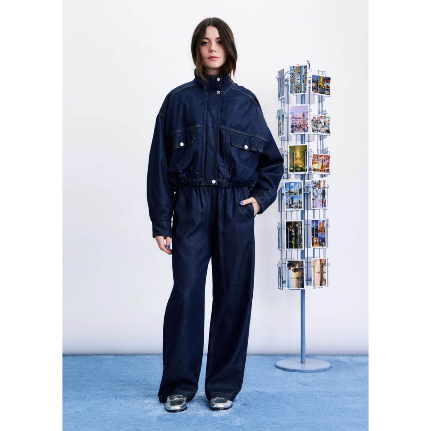 Blouson oversize "Kiso" - Denim brut lavé