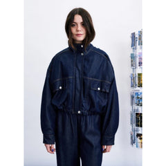 Blouson oversize "Kiso" - Denim brut lavé