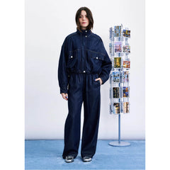 Blouson oversize "Kiso" - Denim brut lavé