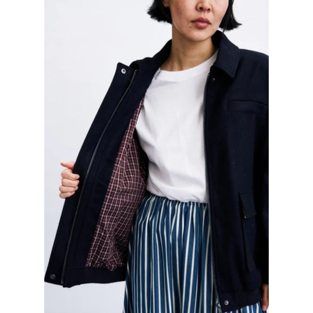 Blouson "Ilias" drap de laine - Navy