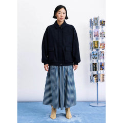 Blouson "Ilias" drap de laine - Navy
