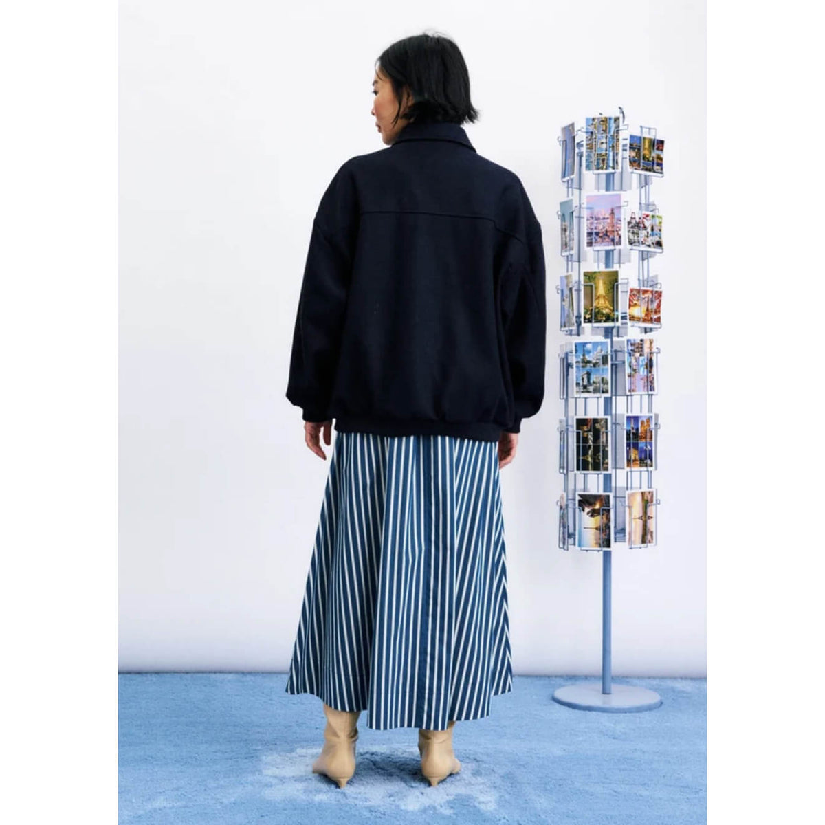 Blouson "Ilias" drap de laine - Navy