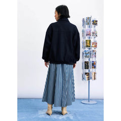 Blouson "Ilias" drap de laine - Navy