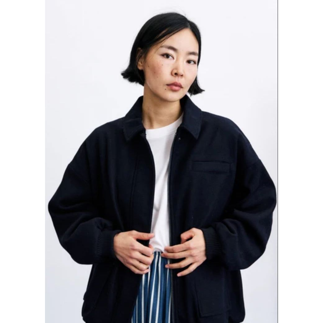 Blouson "Ilias" drap de laine - Navy