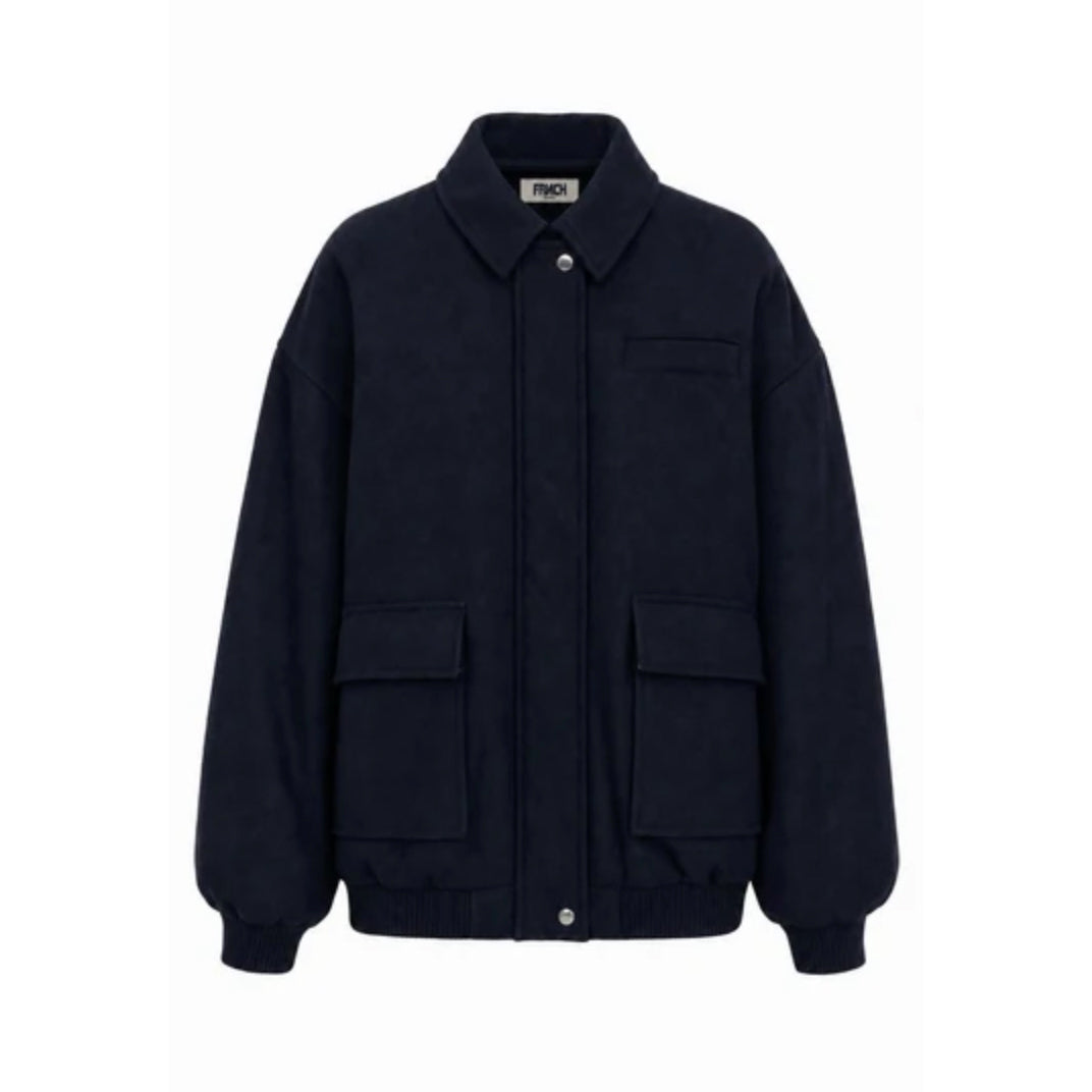 Blouson "Ilias" drap de laine - Navy