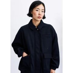 Blouson "Ilias" drap de laine - Navy