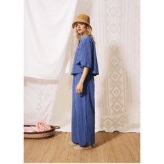 Chemise rayée "Anna" - Bleu électrique
