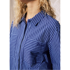 Chemise rayée "Anna" - Bleu électrique
