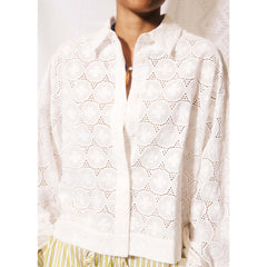Chemise guipure "Esposito" - Blanc