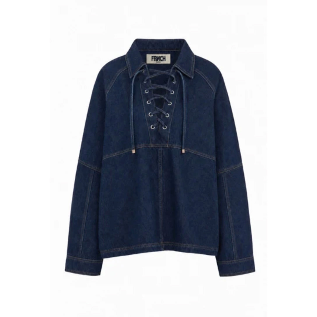 Chemise-vareuse "Sorae" denim brut lavé