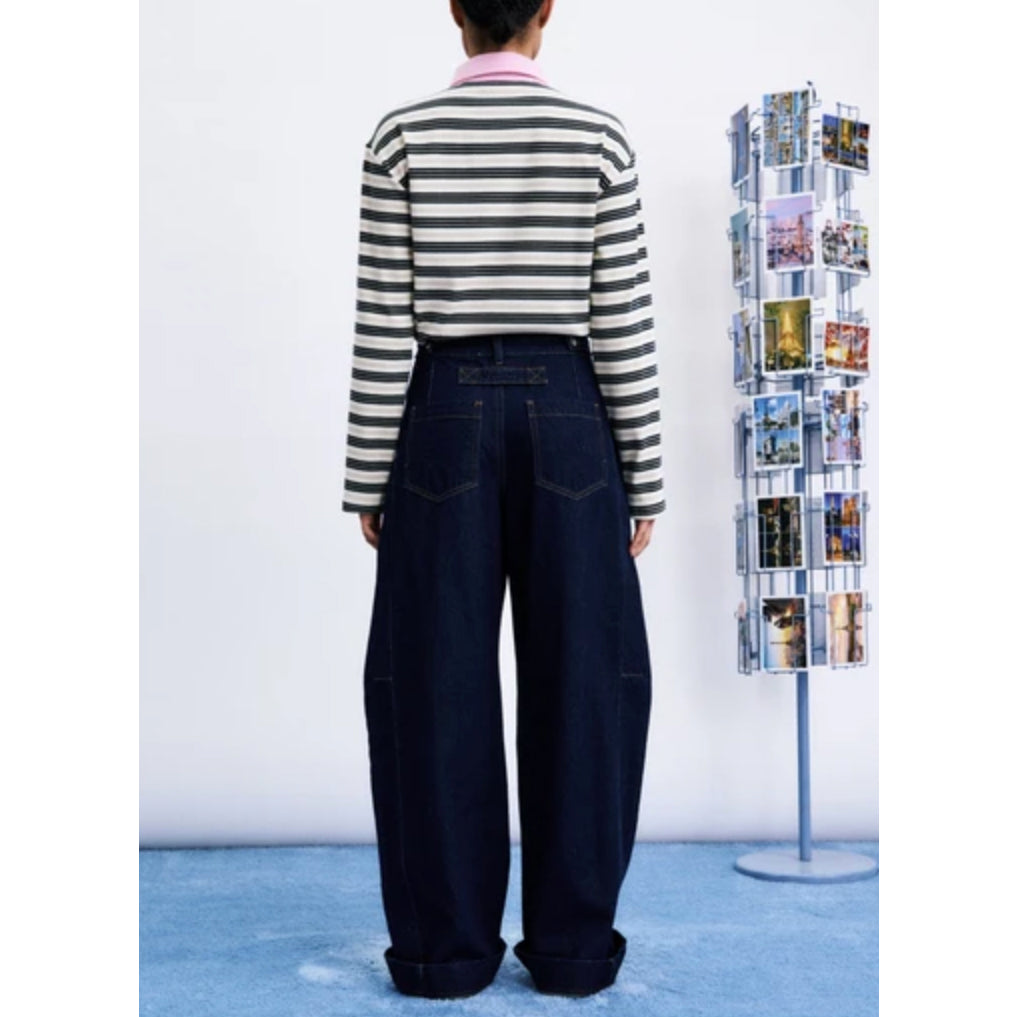 Jean barrel "Nami" denim brut lavé