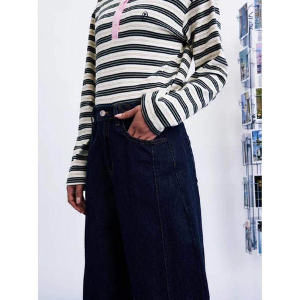 Jean barrel "Nami" denim brut lavé