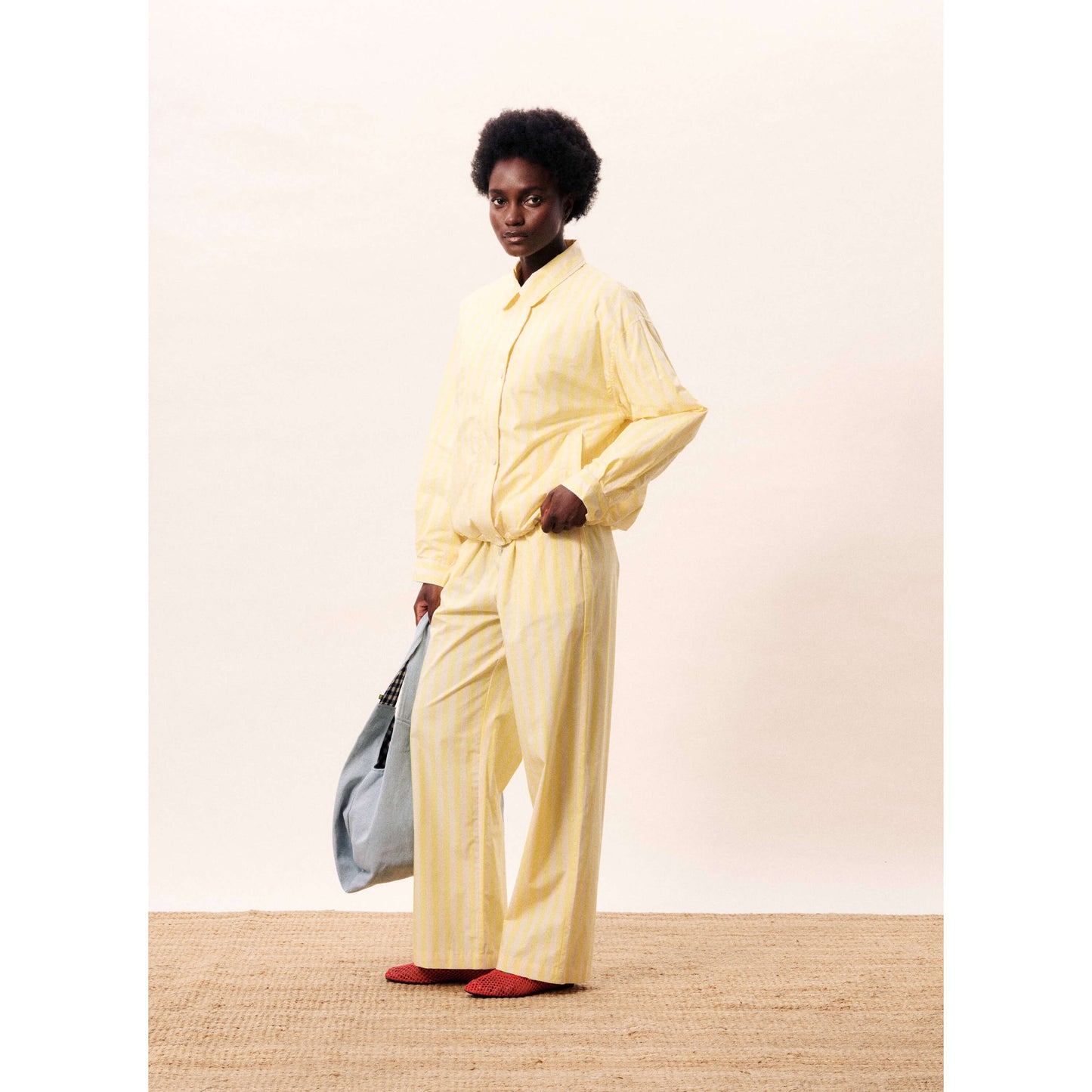 Pantalon straight large "Mira" - Butter