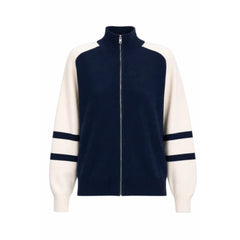 Pull zippé "Timbre" - Navy/écru