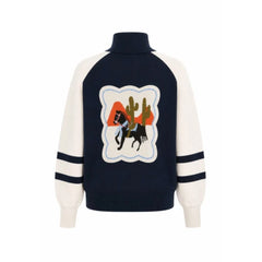 Pull zippé "Timbre" - Navy/écru