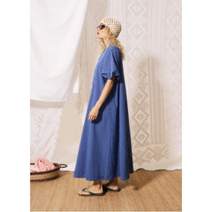 Robe rayée "Assunta" - Bleu électrique
