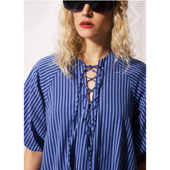 Robe rayée "Assunta" - Bleu électrique