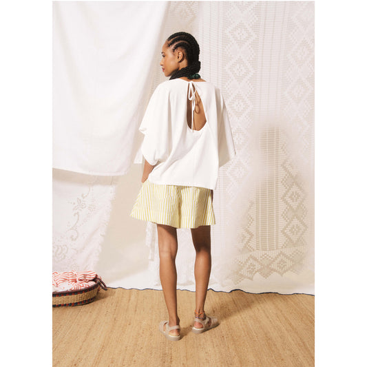 Tee-shirt dos-nu "Concetta" - Blanc