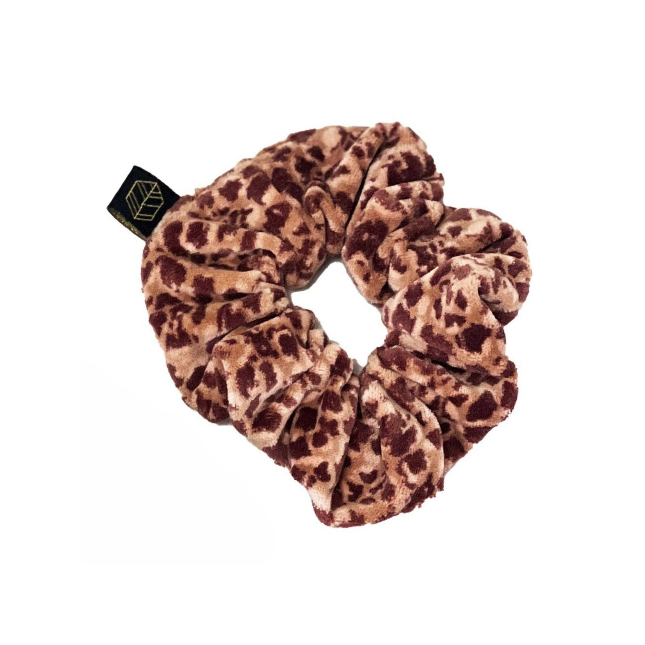 Chouchou velours léopard "Gairo" - Mocaccino