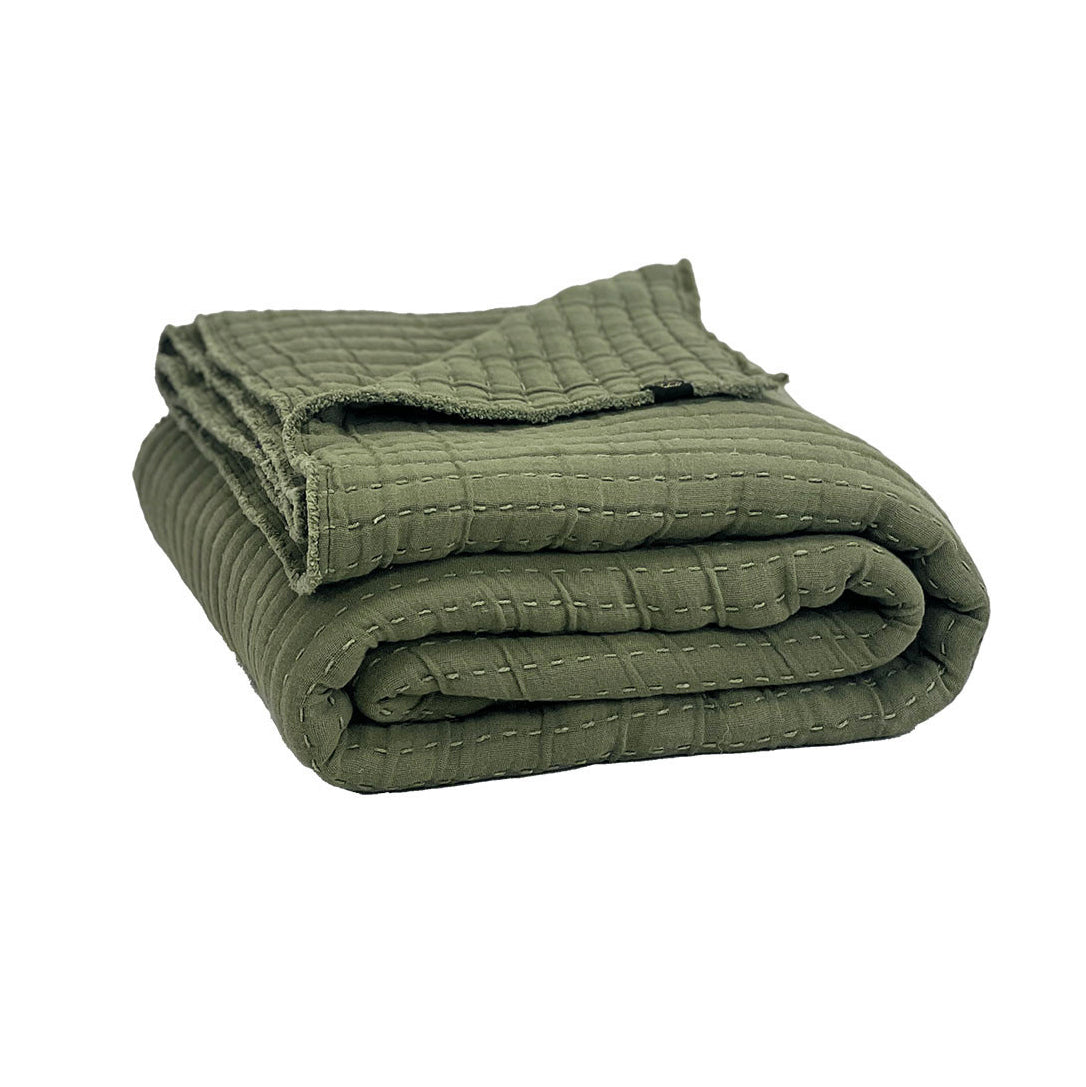 Couvre-lit "Tivoli" gaufré - Kaki