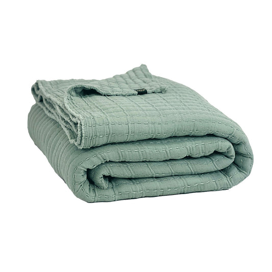 Couvre-lit "Tivoli" gaufré - Sauge