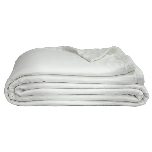 Couvre-lit "Lineo" lin - Blanc