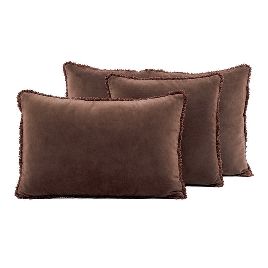 Housse de coussin velours "Kobe" - Ganache