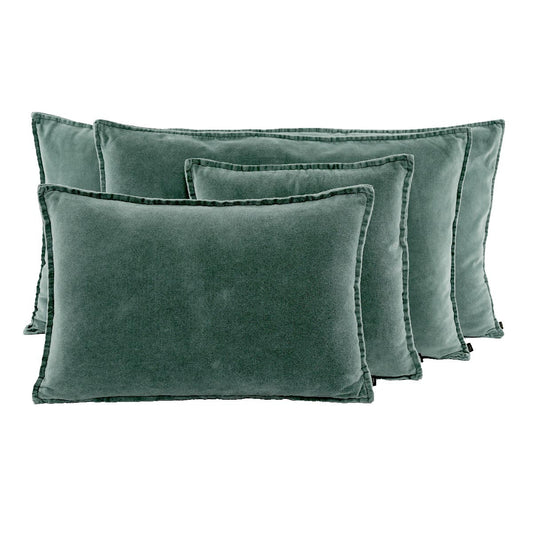 Housse de coussin velours "Manhattan" - Céladon