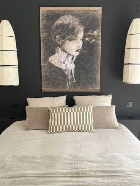 Housse de coussin brodé "Cancun" - Beige lin