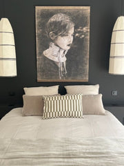 Housse de coussin brodé "Cancun" - Beige lin