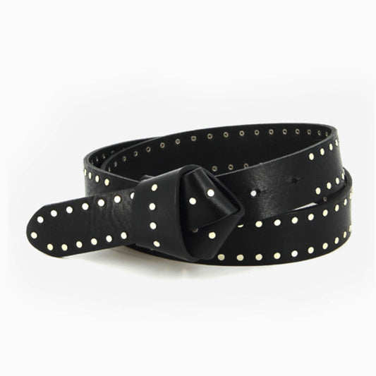 Ceinture "La Renard clous" cuir Noir