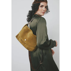 Sac "Le Benson" cuir velours Clown - Bronze