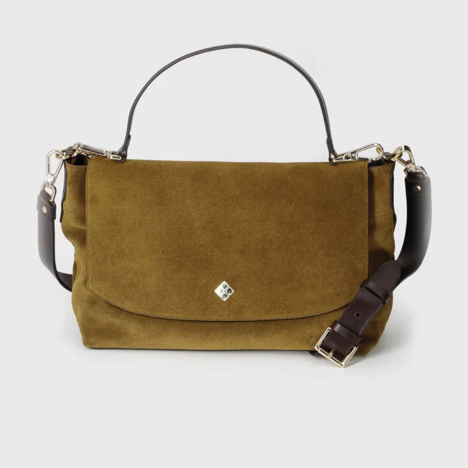 Sac "Le Benson" cuir velours Clown - Bronze