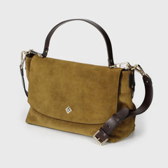 Sac "Le Benson" cuir velours Clown - Bronze
