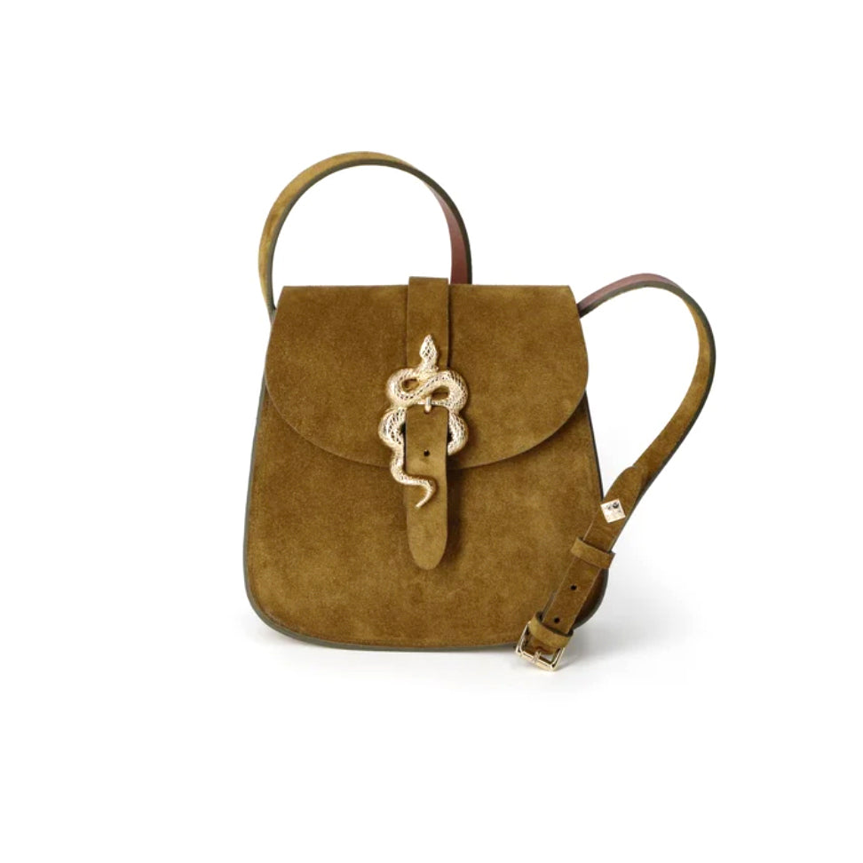 Sac "Sab Barbier" cuir velours - Bronze