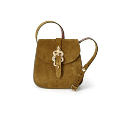 Sac "Sab Barbier" cuir velours - Bronze