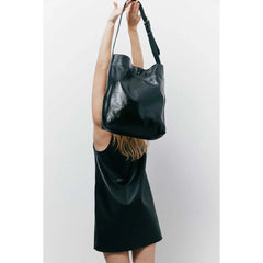 Sac "Le Enzo" cuir Crispy - Noir