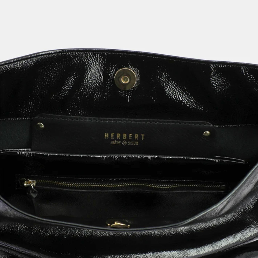 Sac "Le Enzo" cuir Crispy - Noir