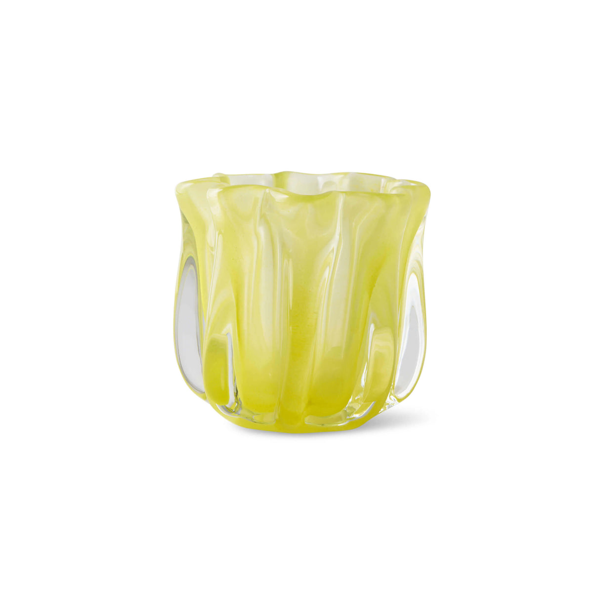 Bougeoir "Corolle" verre - Citron