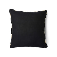 Coussin tufté damier - Noir/crème