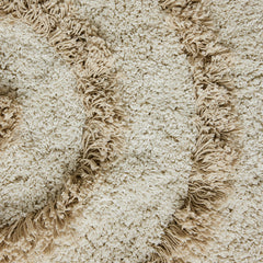 Tapis shaggy rond M - Beige & crème