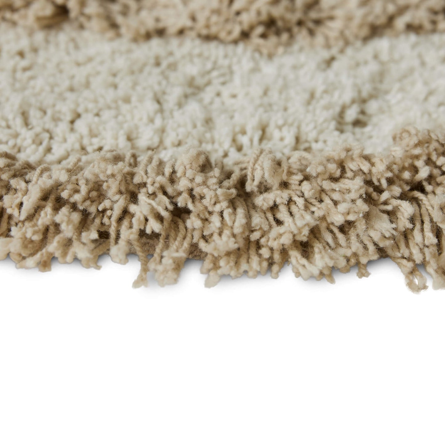 Tapis shaggy coton ø120cm - Sable